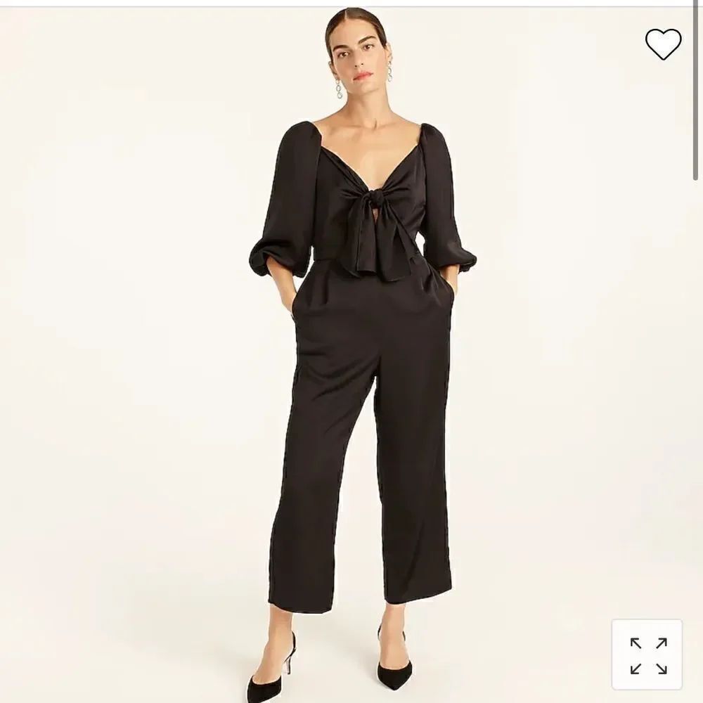 NWT J Crew Tie-Front Jumpsuit In Satin-Back Crepe Size 22